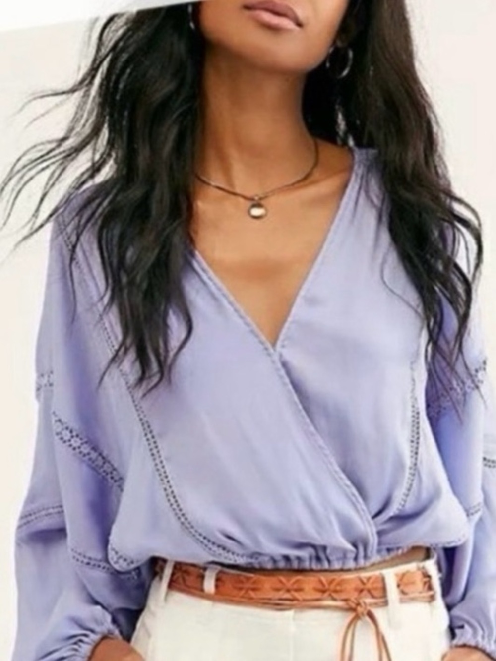 FREE PEOPLE V-Neck Wrap Blouse